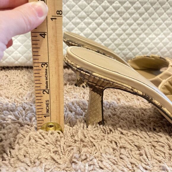 Sam Edelman Kittie Heeled Slide Sandals NEUTRAL MOTIF Womens 7.5 Snake Skin Heel - Picture 7 of 12